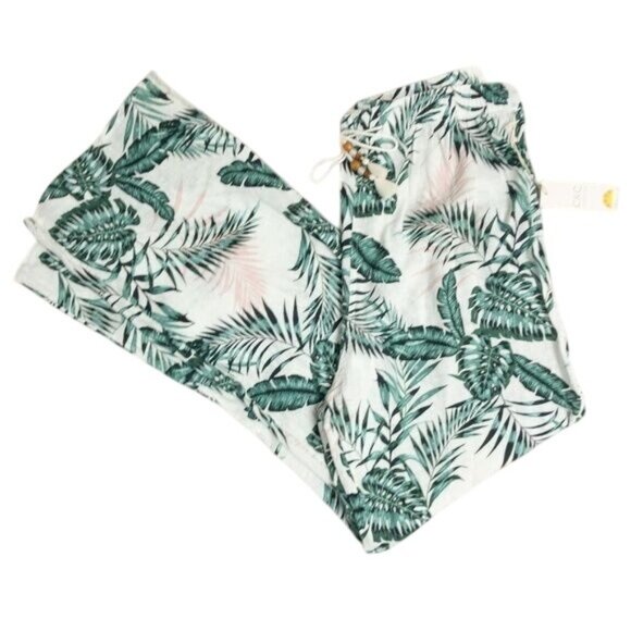 C&C California Palm Print Linen Beach Pants - Picture 1 of 4